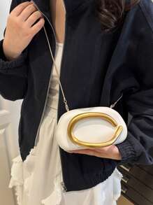 Vintage Metal  Clutch Box , Women's Chain Shoulder Crossbody Bag, Bag For Women Elegant