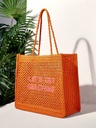 SHEIN VCAY Vacation Casual Letter Embroidery Hollow-Out Tote Bag