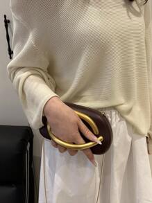 Vintage Metal Clutch Box  Women's Chain Shoulder Crossbody Bag, Bag For Women Elegant